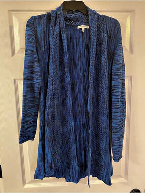 Notations Abstract Blue Cardigan Size Small Like New